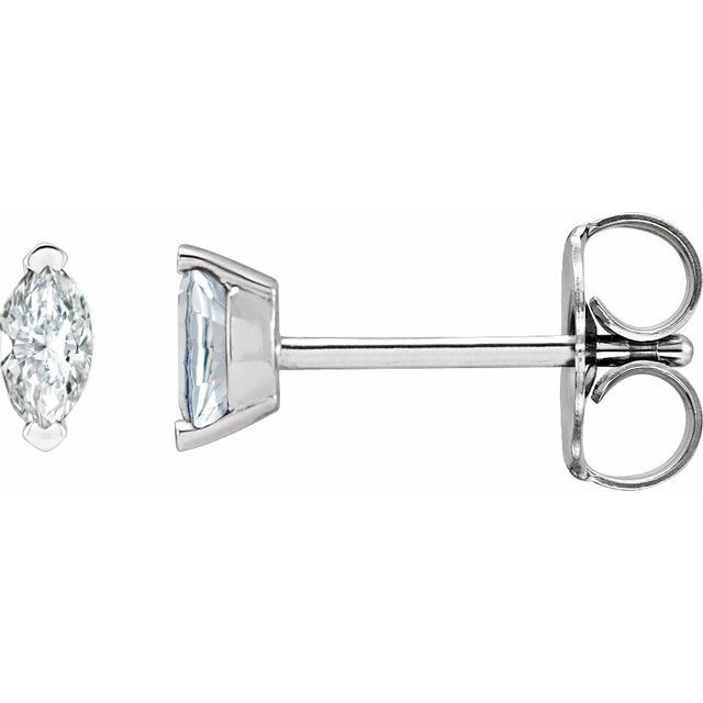 14K White 1/6 CTW Natural Diamond Earrings