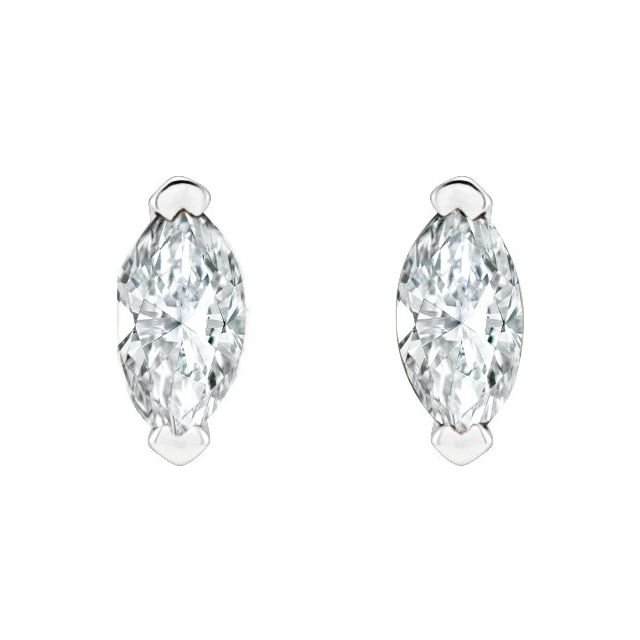 14K White 1/6 CTW Natural Diamond Earrings
