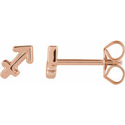 14K Rose Sagittarius Zodiac Earrings