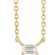 14K Yellow 1/10 CT Natural Diamond Solitaire 16' Necklace