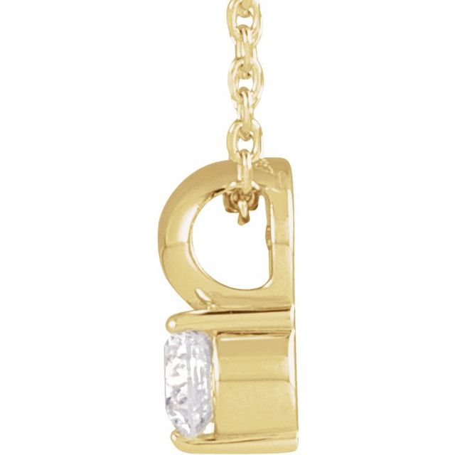 14K Yellow 1/6 CT Natural Diamond Bead 16-18' Necklace