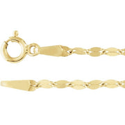 14K Yellow 1.9 mm Keyhole 7' Chain