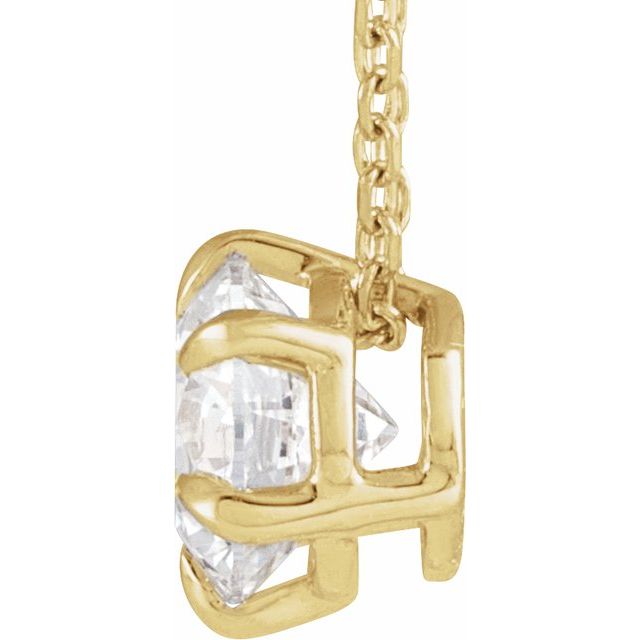 14K Yellow 1 CT Lab-Grown Diamond Solitaire 16-18' Necklace