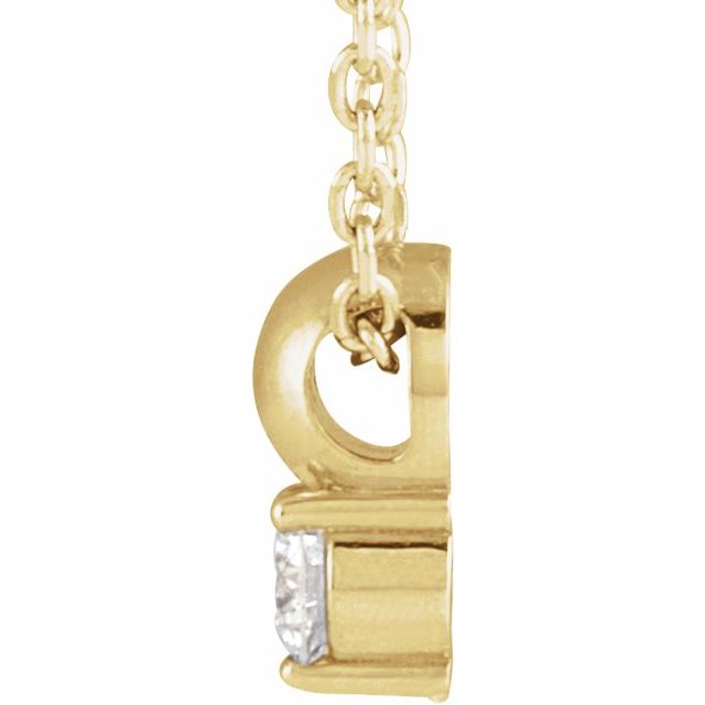 14K Yellow .06 CT Natural Diamond Bead 16-18' Necklace