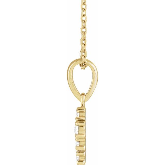 14K Yellow 1/6 CTW Rose-Cut Natural Diamond Cross 16-18' Necklace