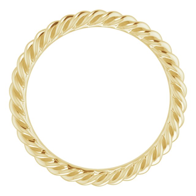 14K Yellow 2.5 mm Skinny Rope Band Size 5