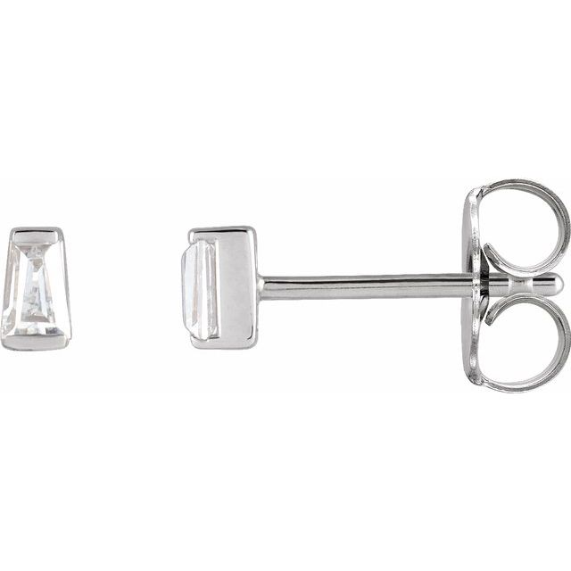14K White 1/8 CTW Lab-Grown Diamond Channel-Set Earrings