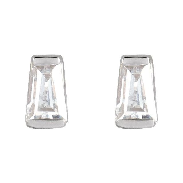 14K White 1/8 CTW Lab-Grown Diamond Channel-Set Earrings