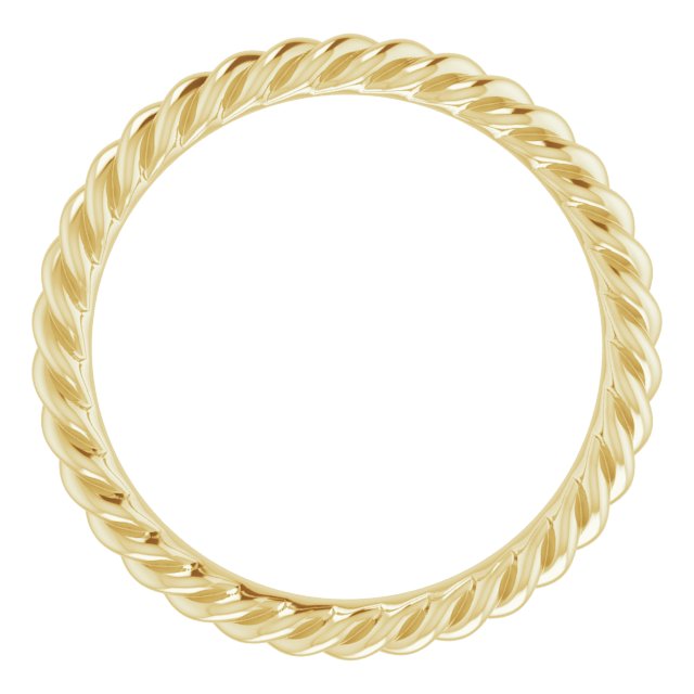 14K Yellow 2.5 mm Skinny Rope Band Size 5.5