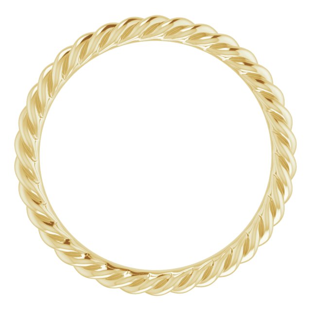 14K Yellow 2.5 mm Skinny Rope Band Size 7