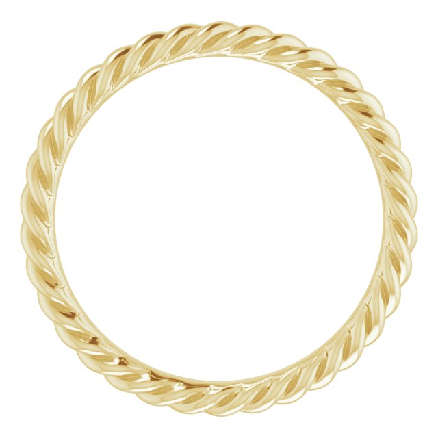 14K Yellow 2.5 mm Skinny Rope Band Size 7.5