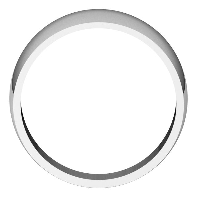 14K White 9 mm Half Round Tapered Band Size 17.5