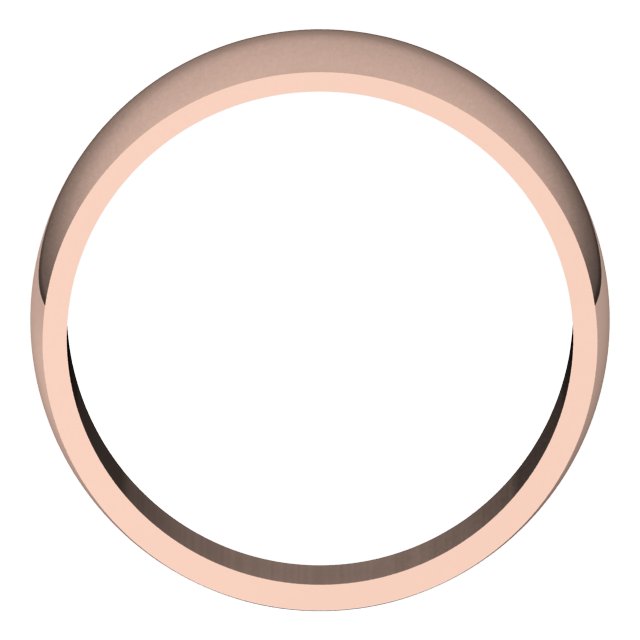 14K Rose 9 mm Half Round Tapered Band Size 10