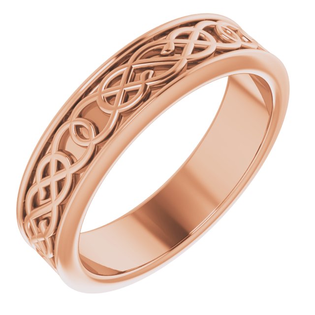 14K Rose 5 mm Celtic-Inspired Band Size 6.5