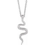 Sterling Silver 19.5x6.7 mm Snake 16-18' Necklace