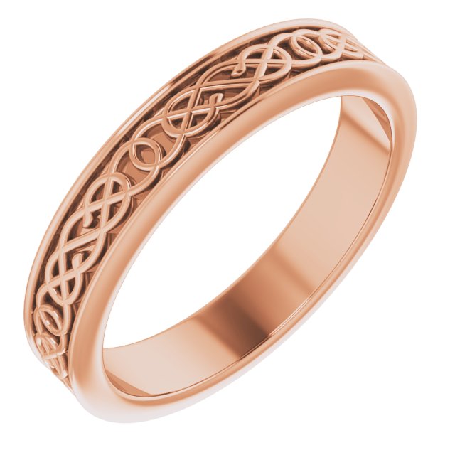 14K Rose 4 mm Celtic-Inspired Band Size 7