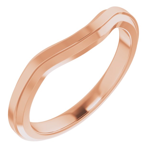 14K Rose Band for 8.2 mm Round Ring