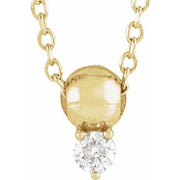 14K Yellow .06 CT Natural Diamond Bead 16-18' Necklace