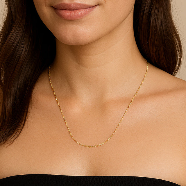 18k Rose 1 Mm Cable 18' Chain