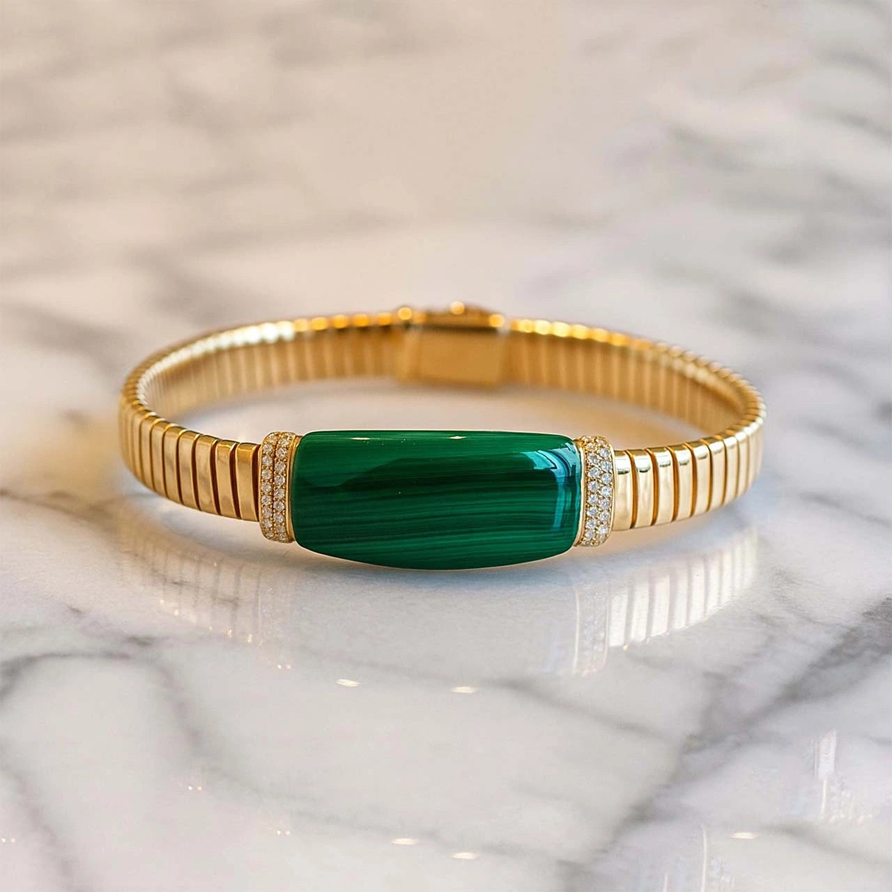 Grace in Gold – The Malachite Bracelet