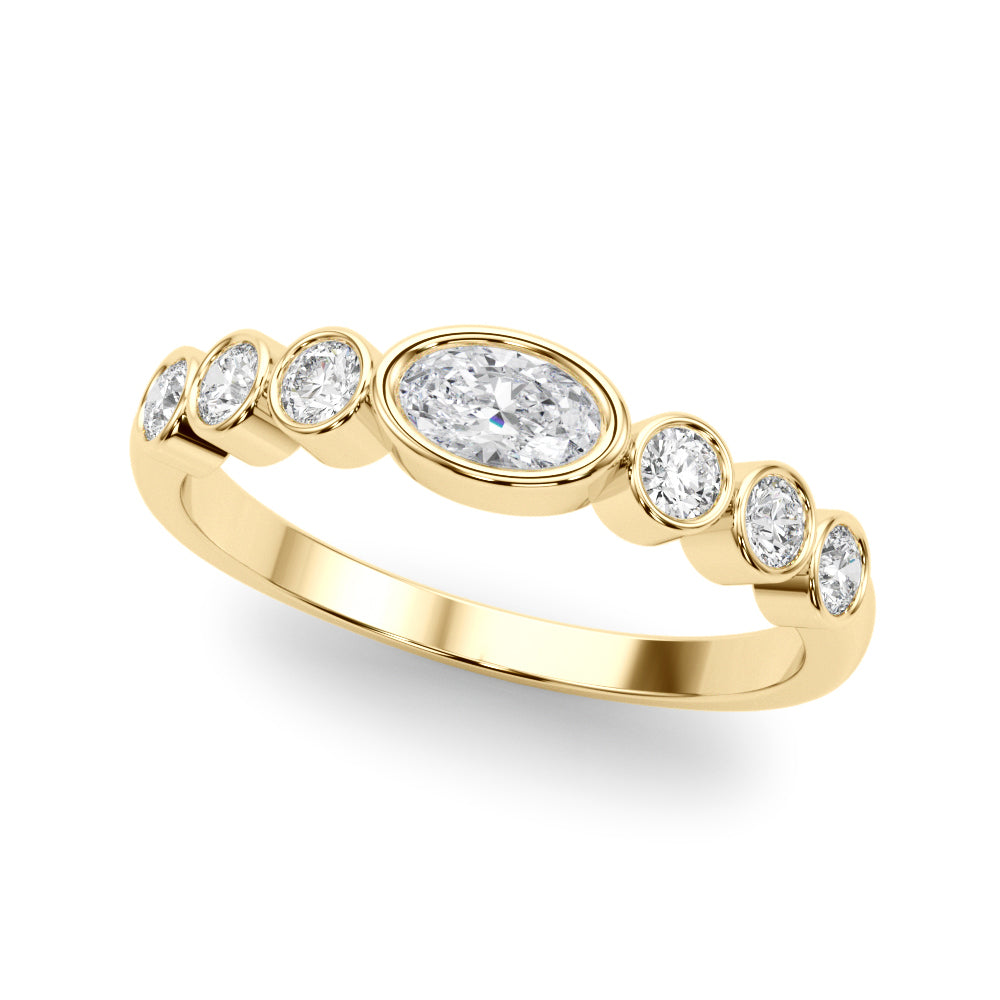 Lab Grown Diamond With Oval Color Center Ring