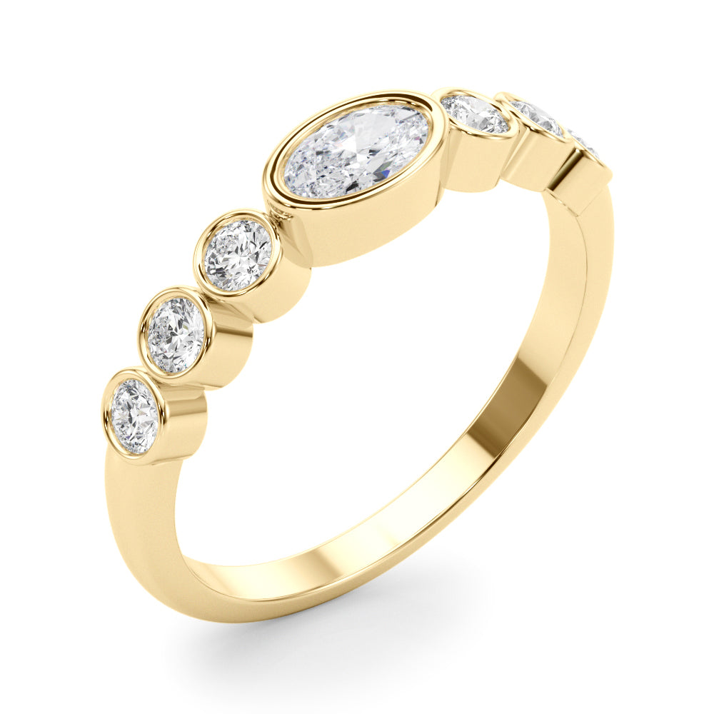 Lab Grown Diamond With Oval Color Center Ring