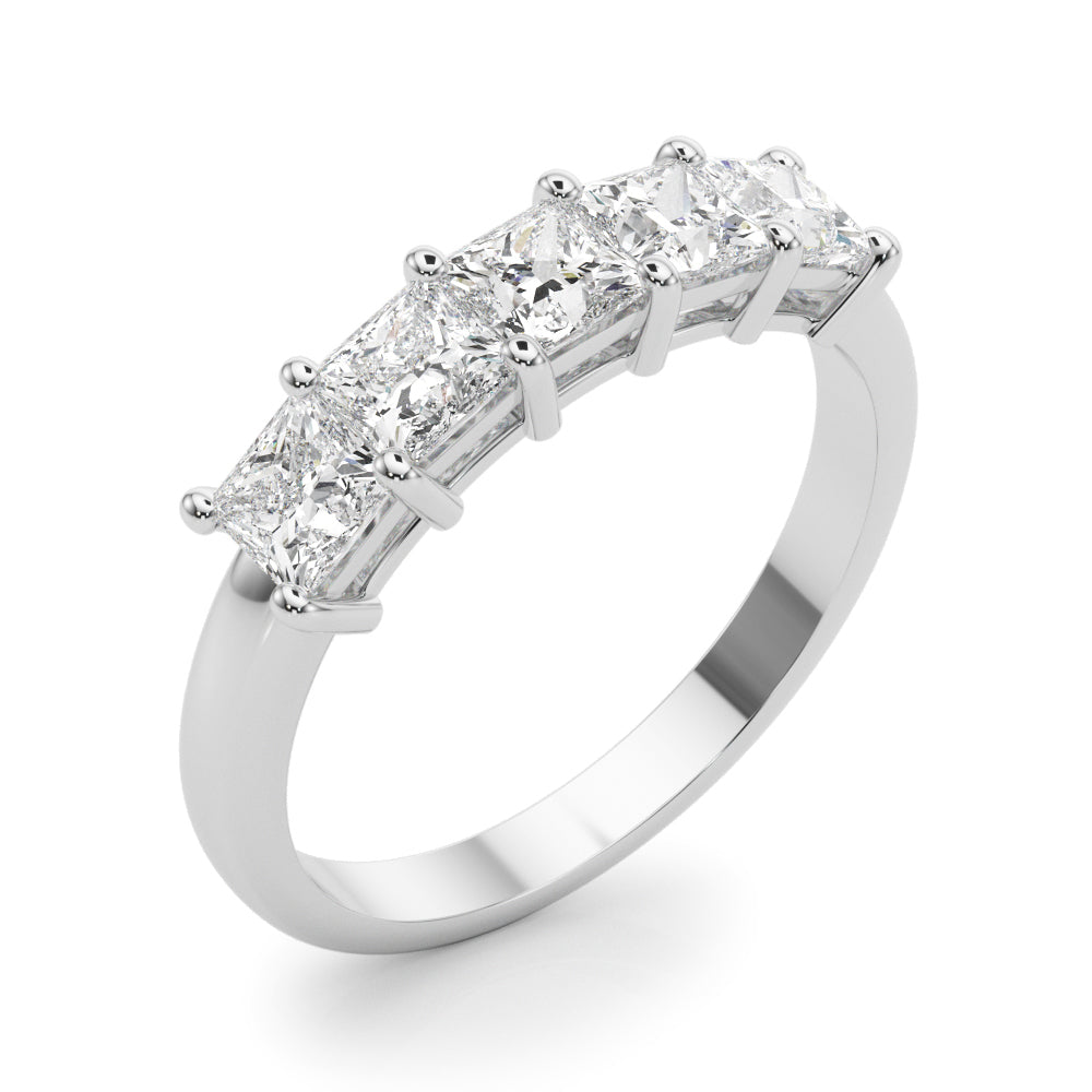 Lab Grown Diamond 5 Stone Band Princess Cut