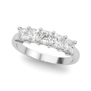 Lab Grown Diamond 5 Stone Band Princess Cut