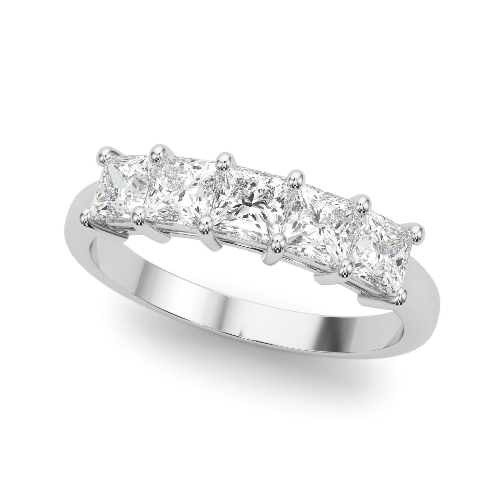 Lab Grown Diamond 5 Stone Band Princess Cut