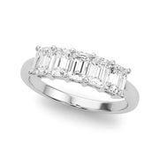 Lab Grown Diamond 5 Stone Band Emerald Cut