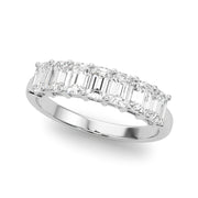 Lab Grown Diamond 7 Stone Band Emerald Cut