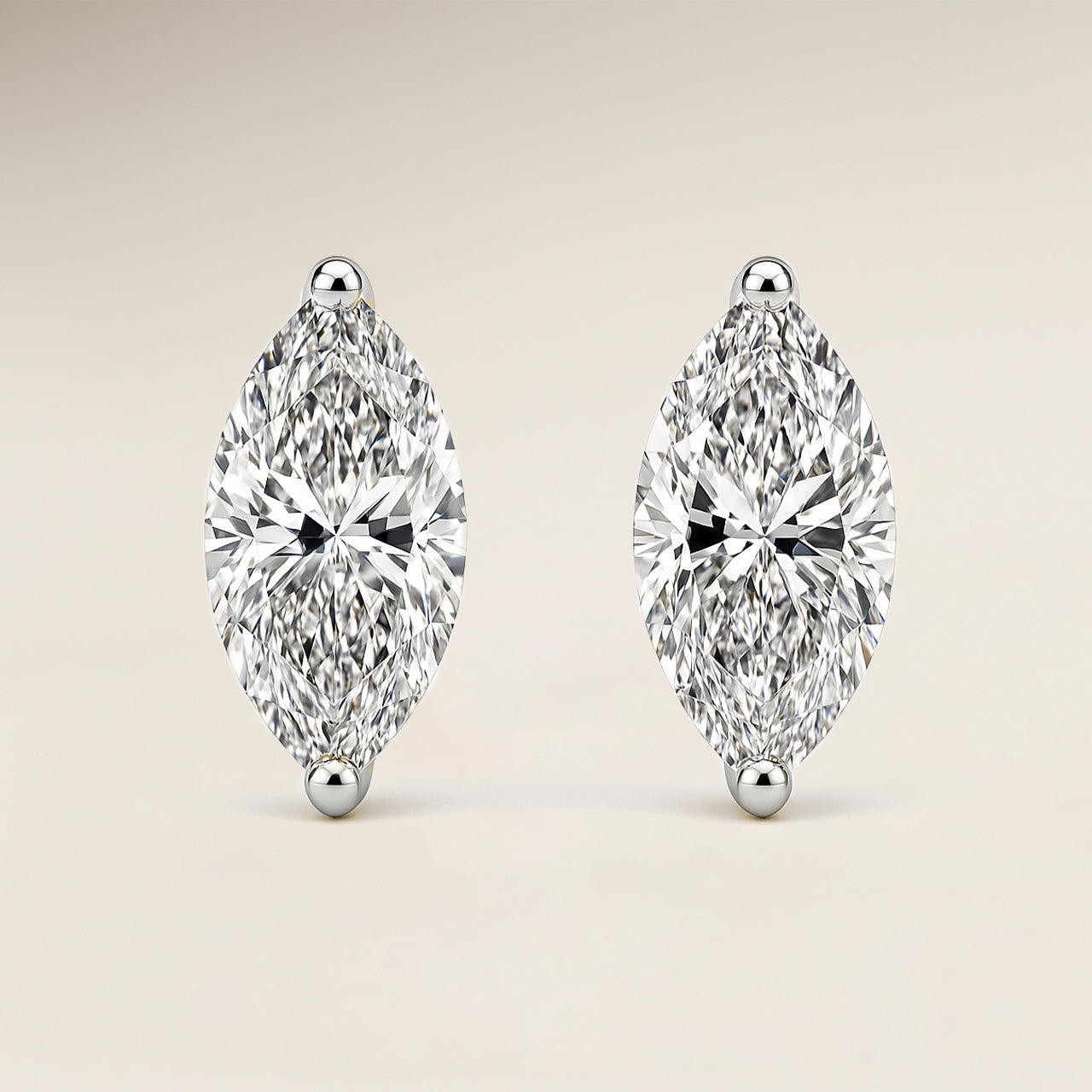Marquise Solitaire Prong Stud Earrings