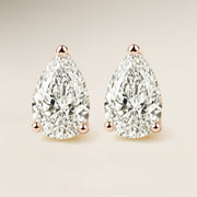 Pear Solitaire Prong Stud Earrings