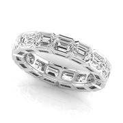 Emerald Natural Diamond East-West Half Bezel Eternity Band