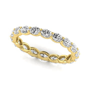 Oval Natural Diamond East-West Eternity Band