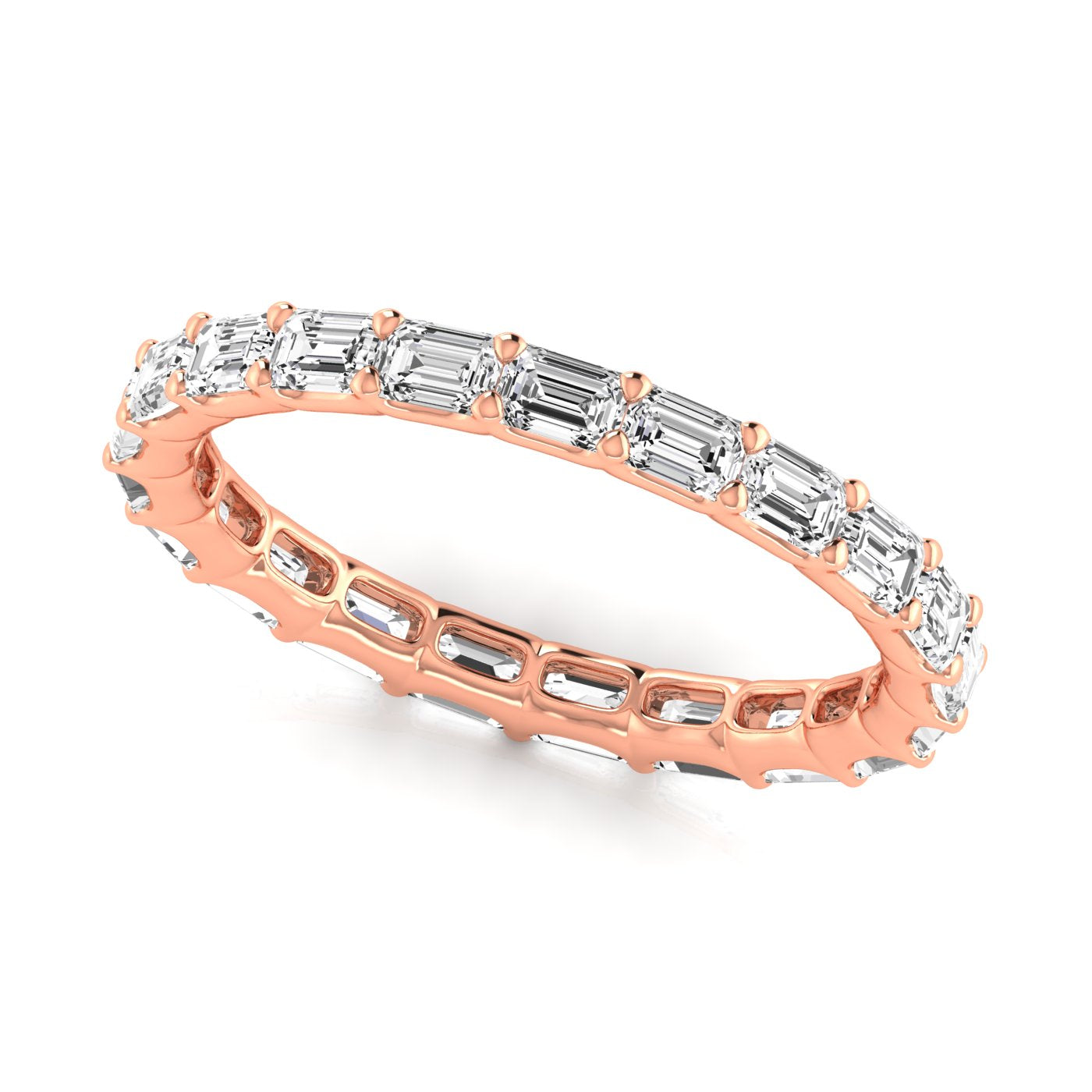 Emerald Natural Diamond East-West Eternity Band