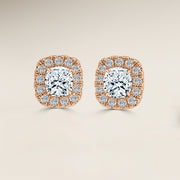 Cushion Single Halo Earrings