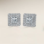 Princess Single Halo Earrings