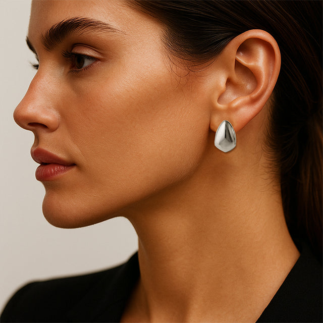 Sterling Silver Electroform Teardrop Earrings