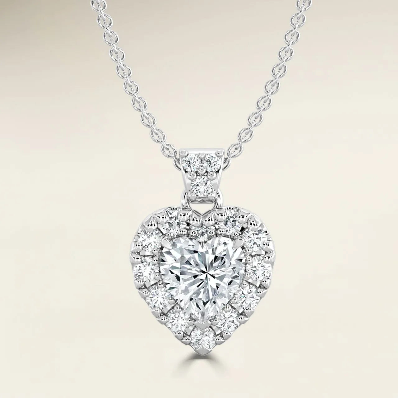 Heart Single Halo Pendant