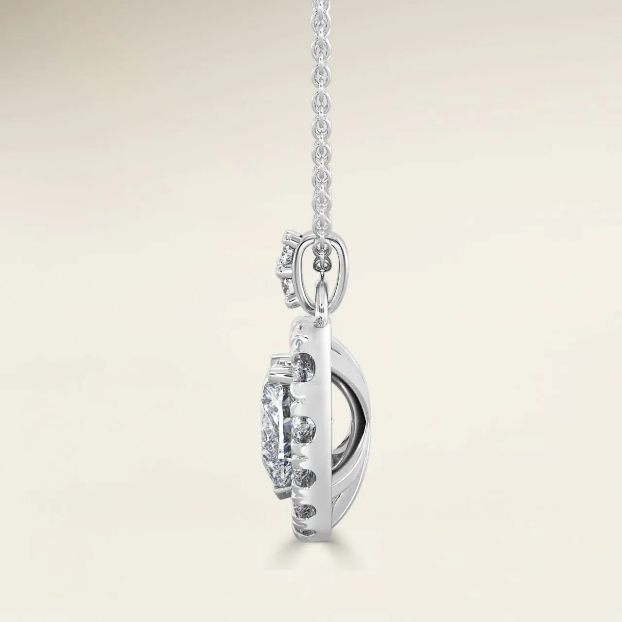 Heart Single Halo Pendant