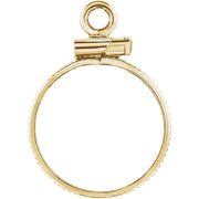14k Yellow Dangle Mounting for 14x1 mm Coin