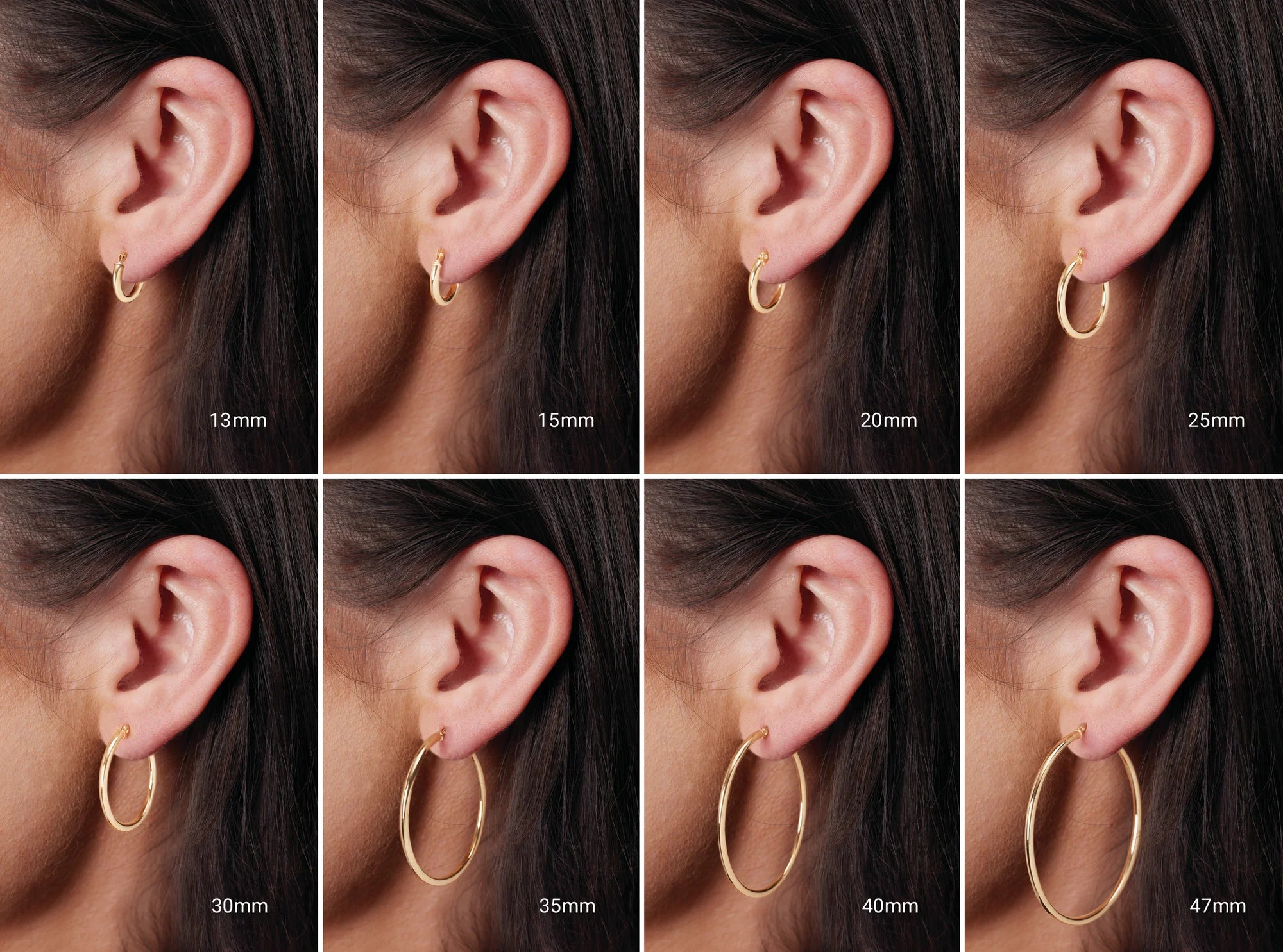 Size chart for hoops