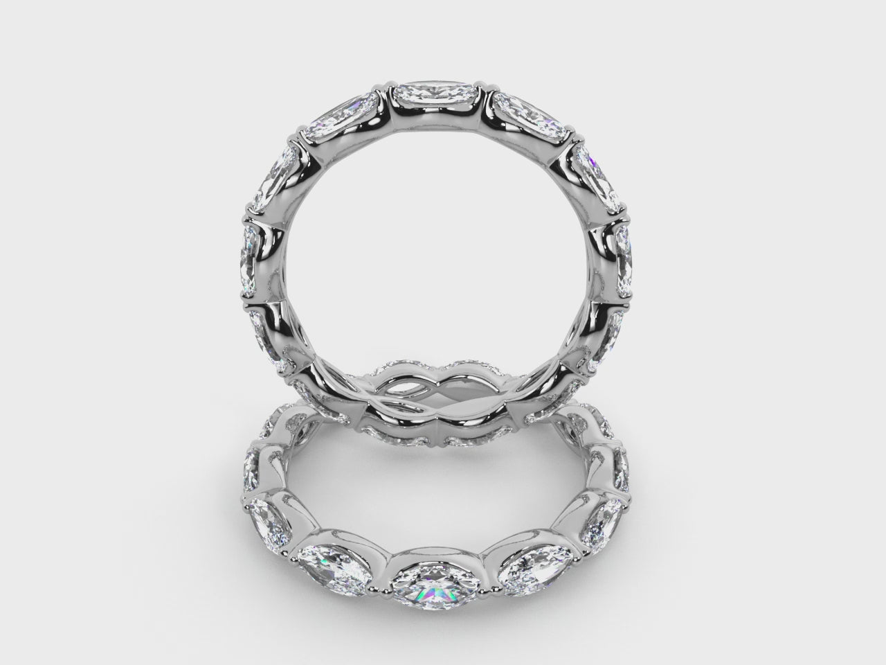 Load video: Marquise Lab Grown Diamond East-West Eternity Band