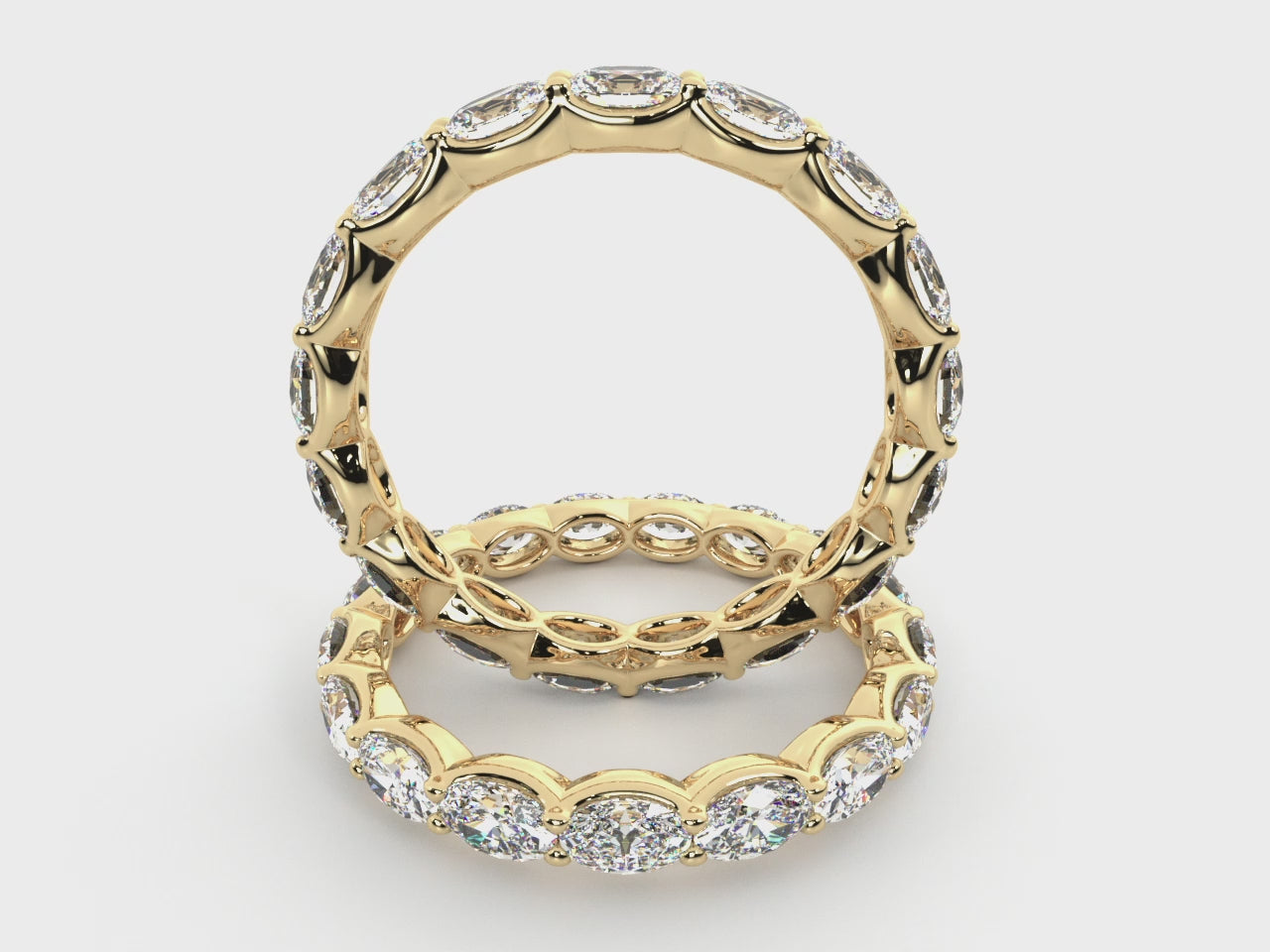 Load video: Oval Natural Diamond East-West Eternity Band