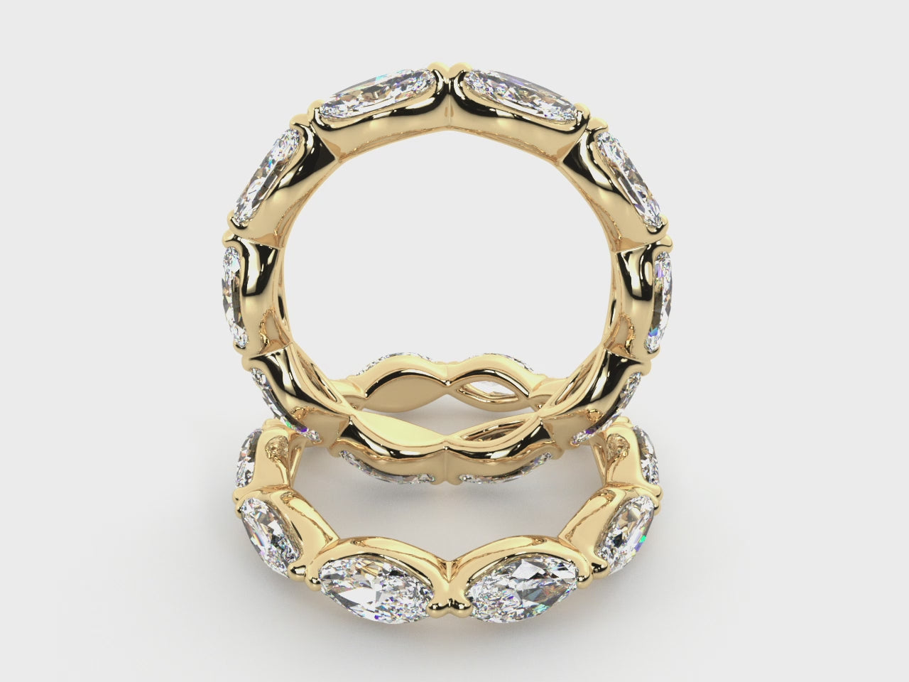 Load video: Marquise Lab Grown Diamond East-West Eternity Band