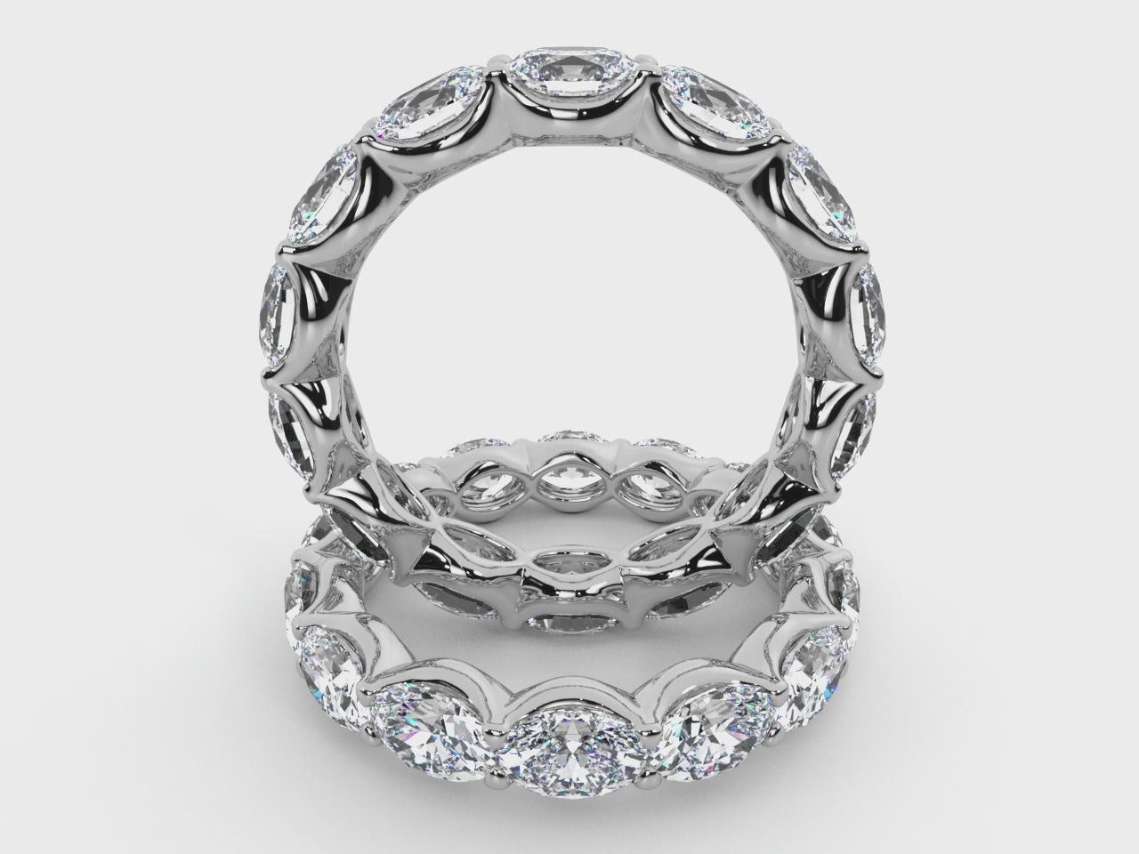 Load video: Oval Natural Diamond East-West Eternity Band