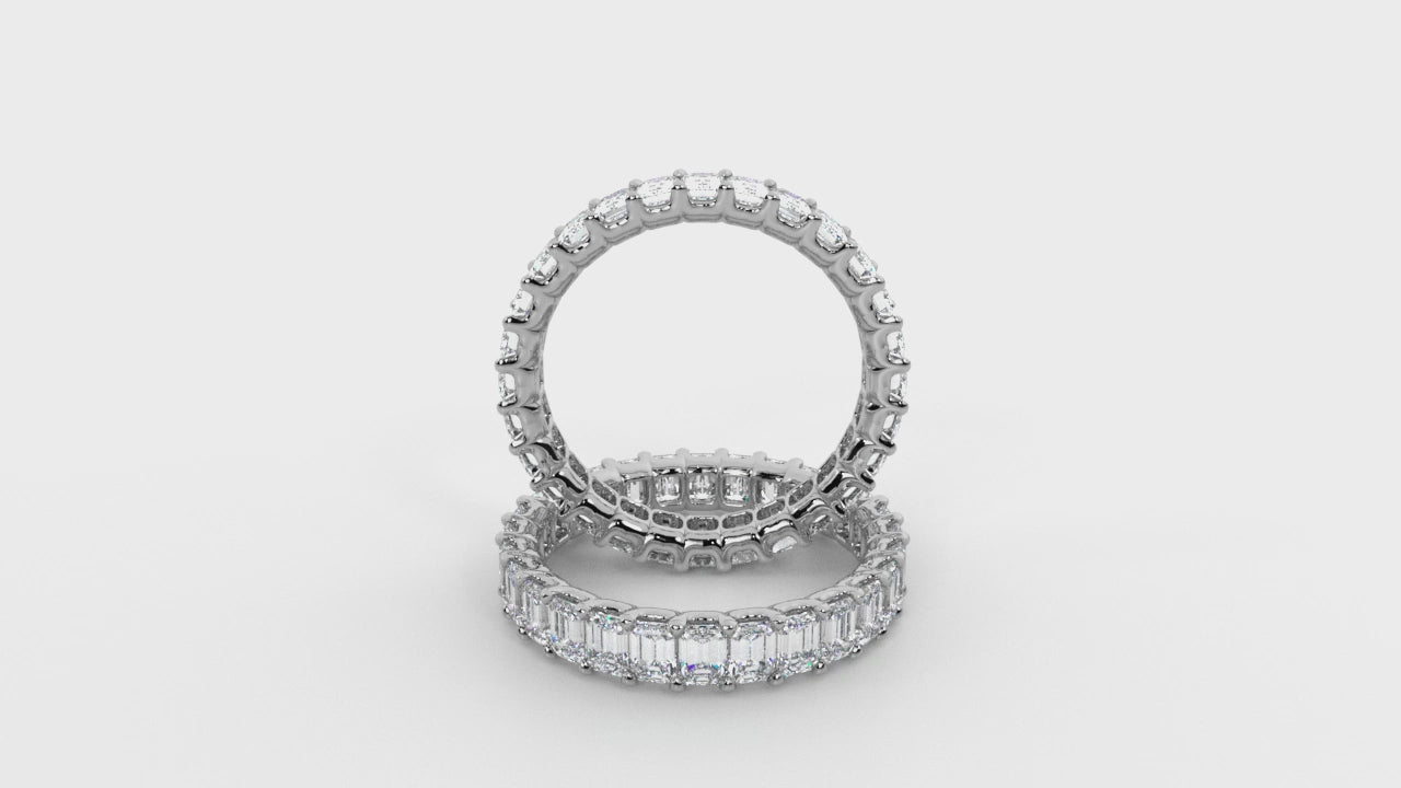 Load video: Emerald Natural Diamond Full Eternity Band