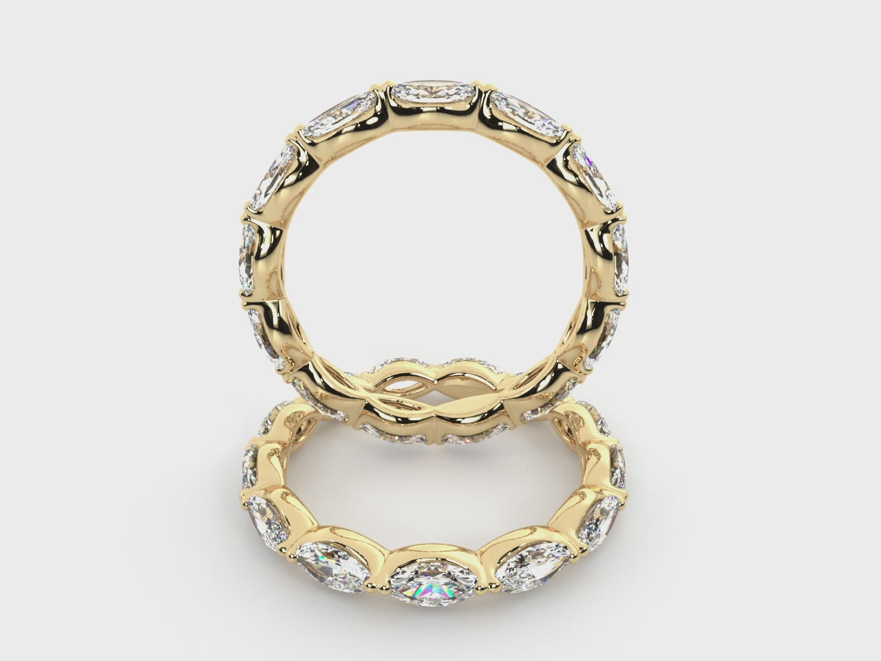 Load video: Marquise Lab Grown Diamond East-West Eternity Band