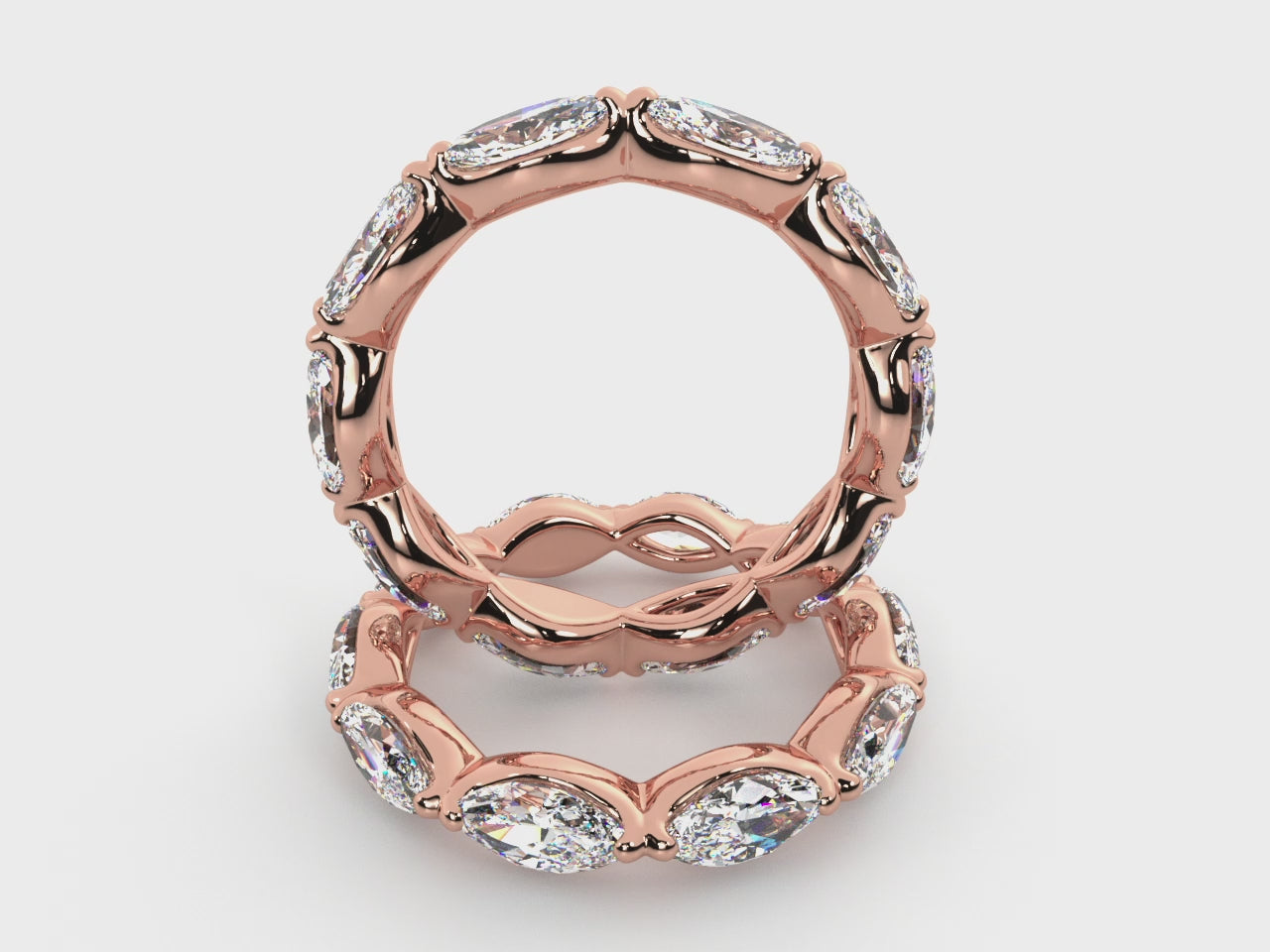 Load video: Marquise Lab Grown Diamond East-West Eternity Band